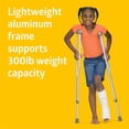 thumbnail image 3 of Muletas Medline Youth Guardian de aluminio para niños, adultos y personas mayores de 4'6” a 5'2” de alto, ayuda para caminar para un equilibrio confiable, soporta cómodamente hasta 300 lb., 3 of 5