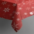 thumbnail image 4 of Merry Christmas Table Cloth Wrinkle Resistant Washable Tablecolths Table Covers Snowman Snowflake Silver Table Cover for Christmas Party Decorations Favors Rectangle,60x84inches, 4 of 5