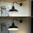 thumbnail image 6 of JONATHAN Y Aurora 12.25" 1-Light Farmhouse Industrial Indoor/Outdoor Iron LED Gooseneck Arm Outdoor Sconce, Black, 6 of 7