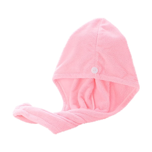Xihbxyly Toalla de Pelo de Terciopelo Coral, Suave, Absorbente y de Secado Rápido, con Cómodo Cierre de Botón, Ideal para Baño, Maquillaje, Uso Doméstico o de Viaje, Unisex, 25 X 65 Cm.