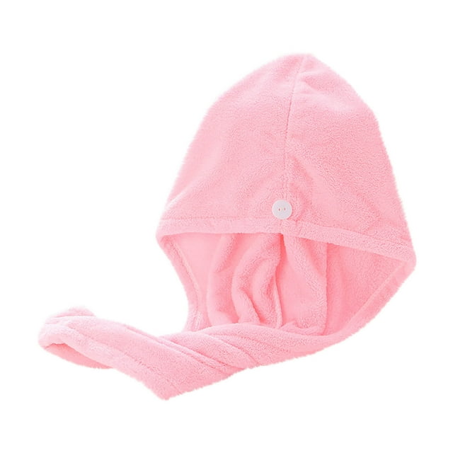 Xihbxyly Toalla de Pelo de Terciopelo Coral, Suave, Absorbente y de Secado Rápido, con Cómodo Cierre de Botón, Ideal para Baño, Maquillaje, Uso Doméstico o de Viaje, Unisex, 25 X 65 Cm.
