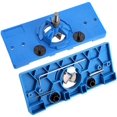 thumbnail image 5 of 35mm Concealed Hinge Jig Guide Locator Kit with Drill Bit - Hinge Drilling Hole Router Jig Hardware Template Guide Woodworking Tools for Kitchen Cabinet Doors Hinge (blue), 5 of 5