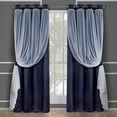 thumbnail image 1 of Innerwin Rideaux Thermiques Isolés Occultants Protection UV Rideaux de Fenêtre Économes en Énergie Panneau de Luxe une Pièce Couleur Unie Œillet Bleu Foncé Largeur:52"x Longueur:108 Pouces, 1 of 1