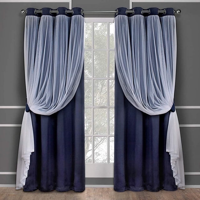 Innerwin Rideaux Thermiques Isolés Occultants Protection UV Rideaux de Fenêtre Économes en Énergie Panneau de Luxe une Pièce Couleur Unie Œillet Bleu Foncé Largeur:52"x Longueur:108 Pouces