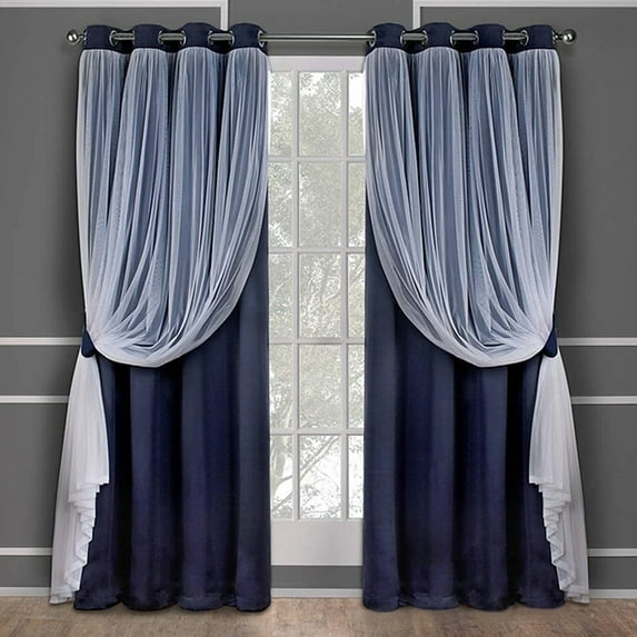 Yipa Bedroom Blackout Window Curtain,Grommet Room Darkening Curtain For Living Room,Solid Color Eyelet Ring Top Window Drapes(1 Piece 52 inch Width Curtain Panel) Navy Blue Width:52"x Length:96"