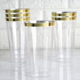 thumbnail image 4 of Balsa Circle 12 Pieces 17 oz Clear Gold Rim Plastic Glasses Disposable Tableware, 4 of 7