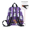 thumbnail image 5 of FORMRS School Backpack with Front Zippered Pocket 12" Student Travel Daypack, Halloween Purple Ghosts, 5 of 6