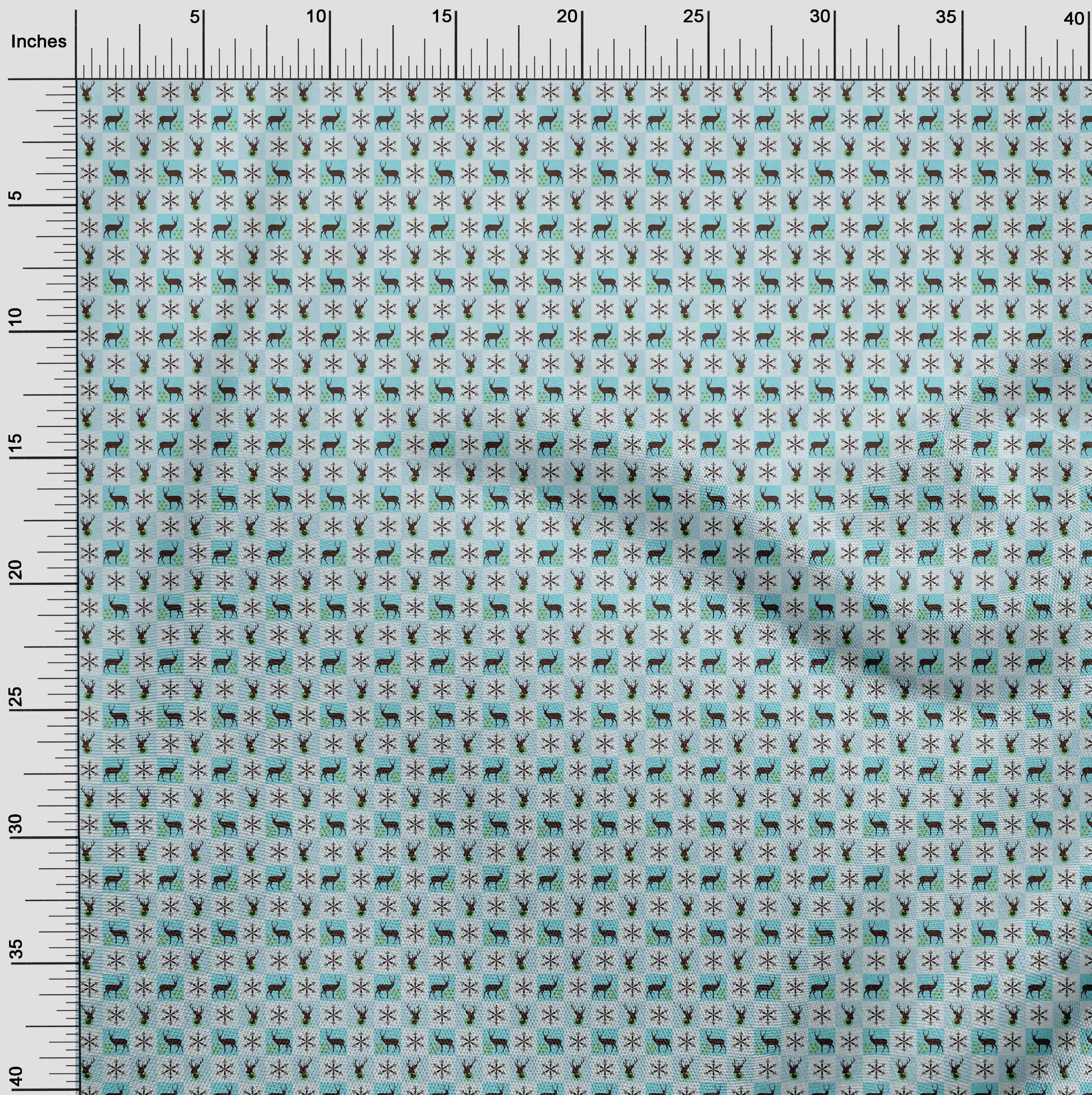 oneOone Cotton Jersey Light Blue Fabric Christmas Sewing Material Print Fabric By The Yard 58 Inch Wide