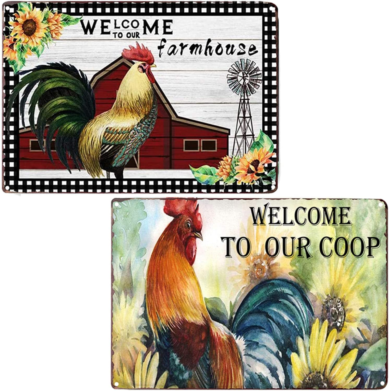 Metal Tin ROOSTER PLAQUE SIGN 'Poultry Sold Here' GREAT for Kitchen 