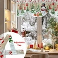 thumbnail image 5 of Christmas Snowman Tie Up Valances Curtain, Xmas Tree Socks Ball Red Linen Winter Adjustable Rod Pocket Short Window Treatment Tie Up Curtains Valances for Kitchen Living Room Bathroom 60x18 Inches, 5 of 9