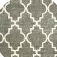 thumbnail image 3 of 8' Grey Round Geometric Power Loom Stain Resistant Area Rug, 3 of 4