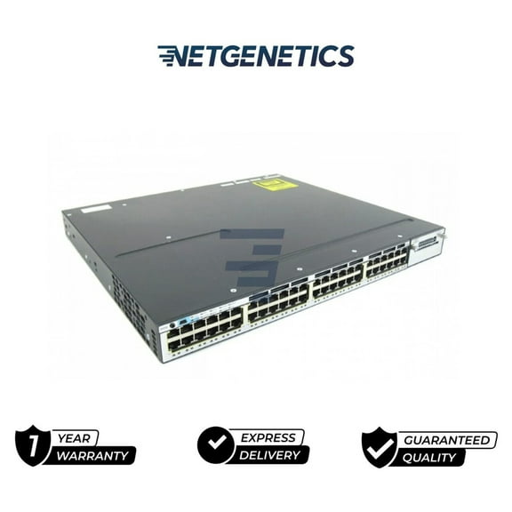 Cisco WS-C3750X-48PF-S 48-Port Gigabit IP Base Switch w/ 1x C3KX-NM-1G