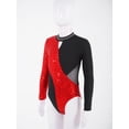 thumbnail image 5 of Aislor Girls Shiny Long Sleeves Gymnastics Ballet Dance Leotard Jumpsuit Bodysuit Dancewear Red 10, 5 of 7