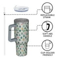 thumbnail image 4 of Gray Christmas Tree Pattern Tumbler with Handle and Lid,40oz Double Wall Vacuum Insulated Tumbler,Cups Gift for Women and Men, 4 of 7