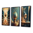 thumbnail image 3 of Designart "Future Geometry Seance Master Consciousness II" Modern Geometric Framed Wall Art Set Of 3 - Blue Abstract Frame Gallery Wall Set For Home Decor, 3 of 7