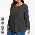 thumbnail image 3 of DDLUYY Women's Plus Size Tops Crew neck Long Sleeve Shirts Loose Tunic Tops Fall Shirts, 3 of 7