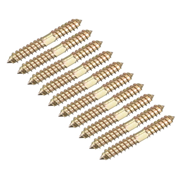 8x50mm Hanger Bolts, 24 Pack Double Ended Thread Wood to Wood Dowel Screws