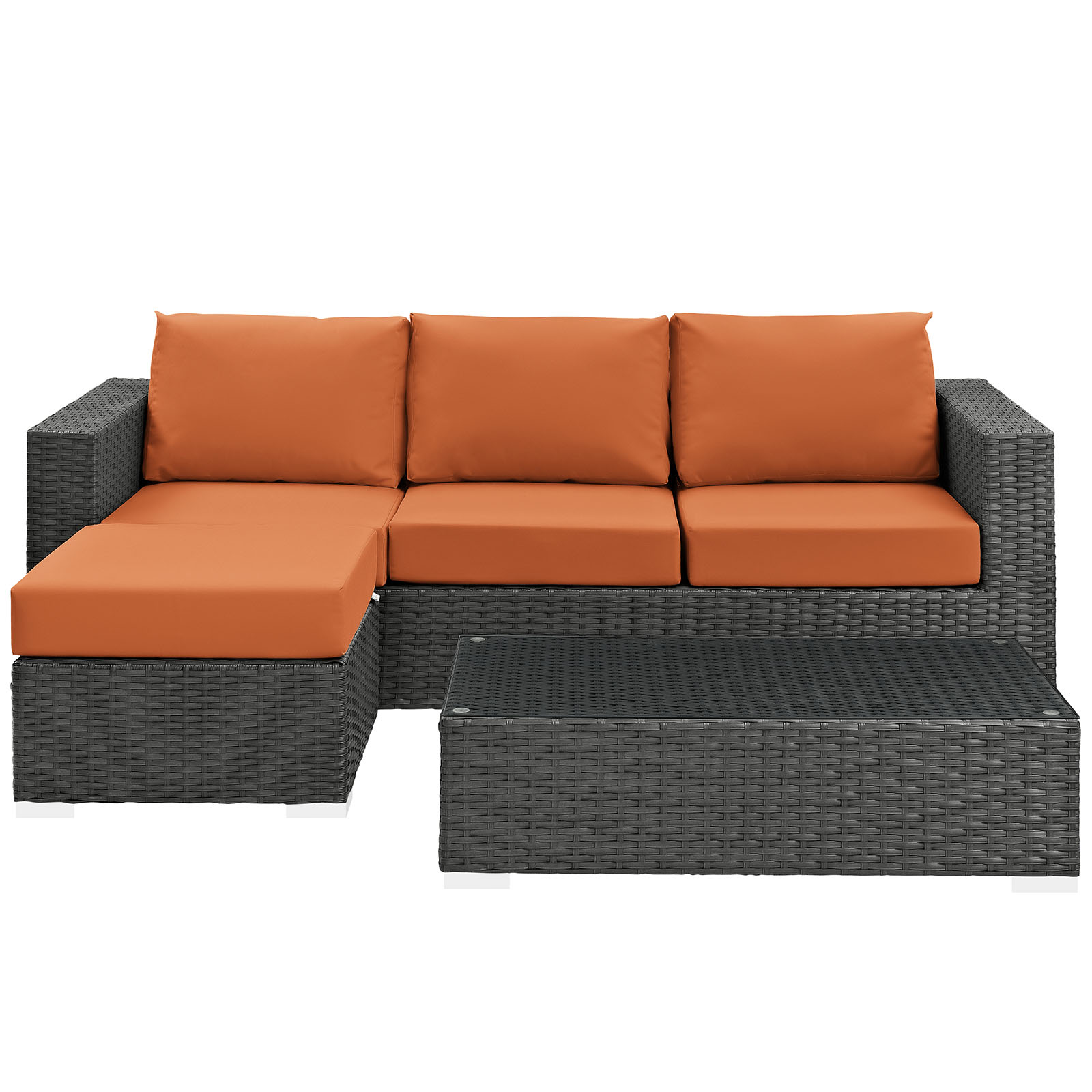Modway Sojourn 3 Piece Outdoor Patio Sunbrella? Sectional Set in Canvas Tuscan - image 4 of 7