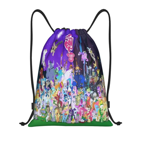3d Graphics My Lit-tle Pony Print Drawstring Bag Back-pack Waterproof String Bag Sackpack for Gym Sport