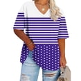 thumbnail image 2 of cfhntfmh Plus Size Tops for Women Casual Summer Half Sleeve Flowy Shirts V Neck Trendy Print Basic Blouses, 2 of 4