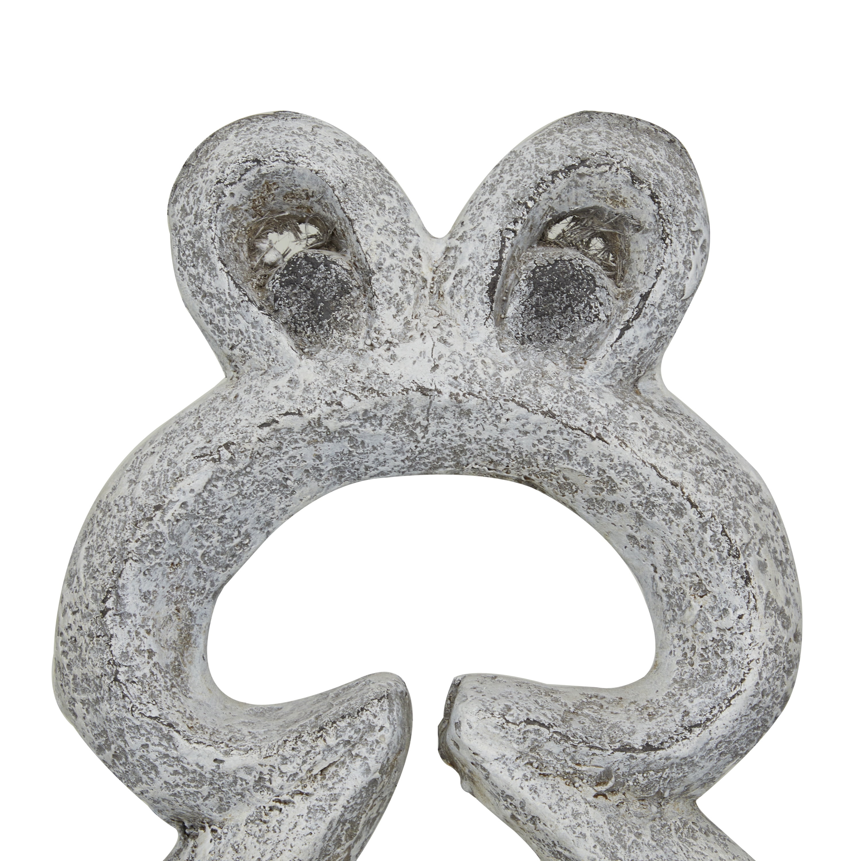 DecMode 17" x 20" Indoor Outdoor Gray Fiberglass Frog Planter with Stone Mosaic Design