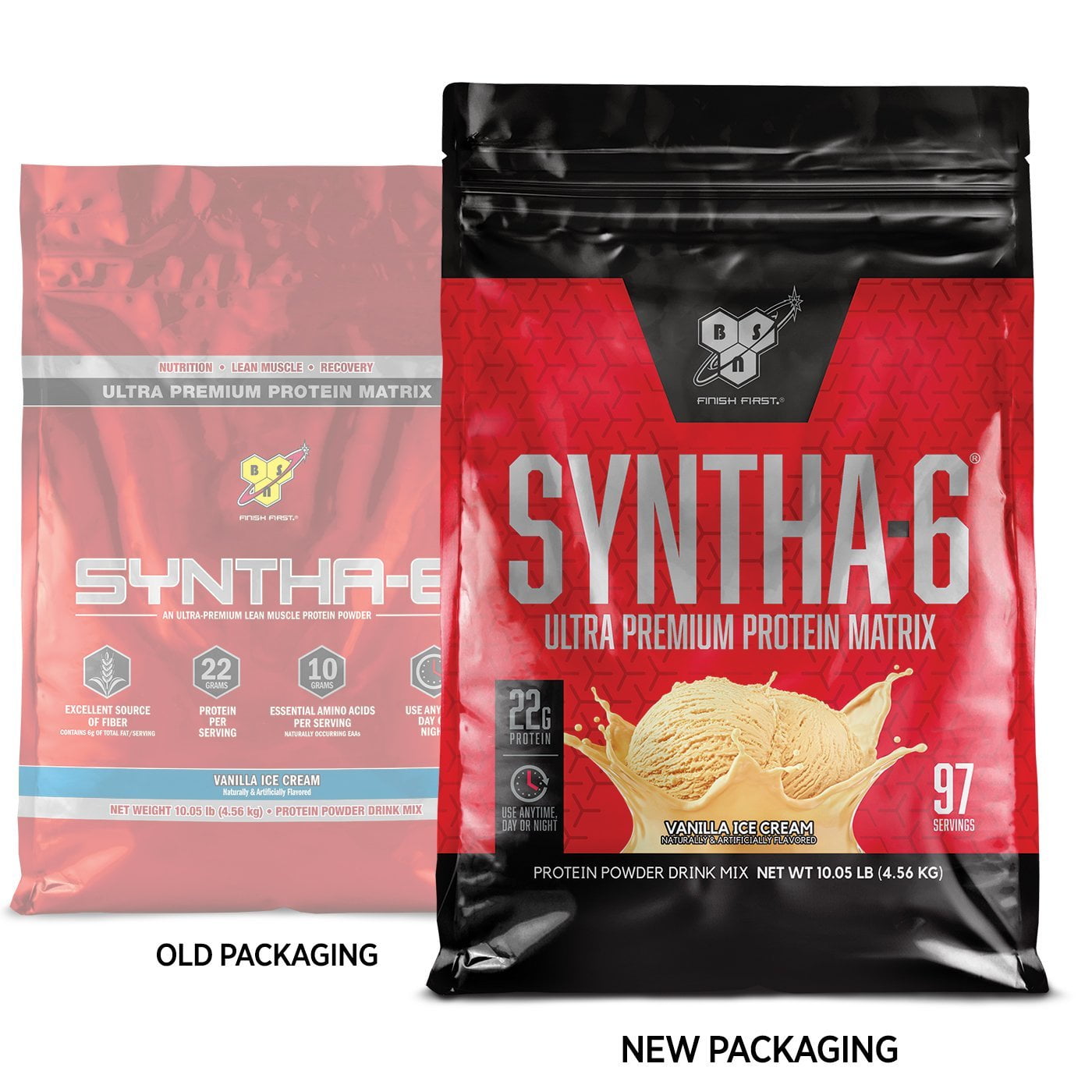 BSN Syntha-6 Protein Powder, Vanilla Ice Cream, 22g Protein, 10 Lb