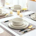 thumbnail image 6 of AmorArc Ceramic Dinnerware Set for 8 | Speckled Stoneware Plates and Bowls with Rustic Terracotta Underside| Scratch Resistant,Dishwasher & Microwave Safe Dishes Sets- 24pcs Beige, 6 of 10