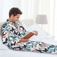 thumbnail image 6 of Disketp Butterfly for Pajamas Set Long Sleeve Sleepwear Mens Button Down Nightwear Pj Sets-X-Large, 6 of 7