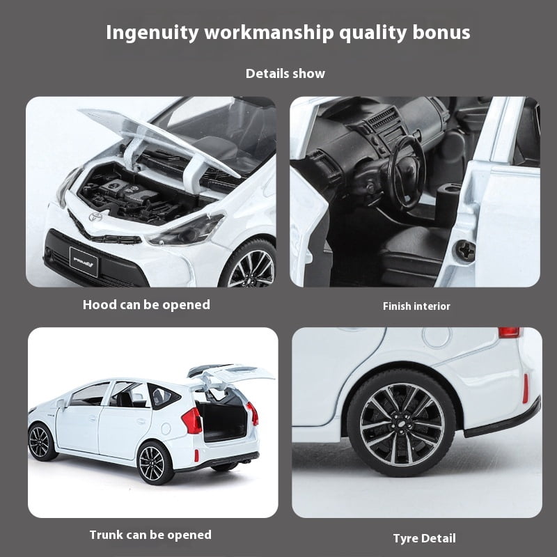 1:32 TOYOTA PRIUS Alloy Car Toy Diecast Metal Model Sound & Light Toy Computer Desktop Decorative Ornaments Children Toys Gifts