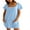 Blue, variant on Dresses for Women Solid Color Casual Summer Holiday Dresses Square Neck Short Sleeve Mini T Shirt Dresses with Pockets L Pink