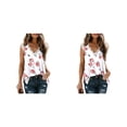 thumbnail image 4 of Minnieouse Chaleco de algodón estampado para mujer, sin mangas, cuello en V, encaje, camiseta sin mangas , fiesta de vacaciones, ropa básica, Type2 NO2, 4 of 6