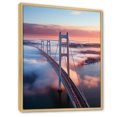 thumbnail image 2 of Designart "Sunset Views from Bridge in Blue and Pink III" Architecture Framed Wall Art - Traditional Blue Bridges Bedroom Framed Canvas Wall Art, 2 of 6
