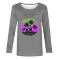 thumbnail image 4 of BangWanChi Long Sleeve Shirts for Women Women's Retro Fashion Classic Print Long Sleeved Round Neck Tops/shirt, 4 of 4