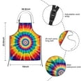 thumbnail image 3 of Colorful Rainbow Tie Dye Spiral Pattern Kids Aprons for Girls and Boys,Adjustable Neck Strap Toddler Aprons for Kids Cooking Baking, 3 of 6