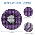 thumbnail image 3 of Shower Caps,Halloween Purple Checkered Ghosts and Icons Waterproof Shower Cap for Women 4 Pieces,Double Reusable Hair Cover for Shower PEVA Elastic Stretch Hem, 3 of 7