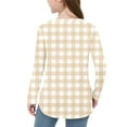 thumbnail image 5 of Boys Girls Plaid Long Sleeve Shirts Casual Crew Neck Loose Pullover Tops Soft Comfy Cute Sport Athletic Fashion Tunic Blouses (Yellow,11 Years), 5 of 6
