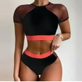 thumbnail image 2 of Babysbule Swimsuits for Women Women's Split Bikini Two-Piece Color Matching Beach Padded Bra Swimsuit, 2 of 5