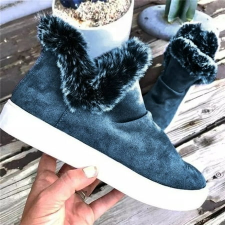 

Fjofpr Boots for Women Womens BootsWomen Winter Solid Color Keep Warm Ankle Boots Plus Velvet Boot Flat Snow Boots