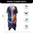 thumbnail image 6 of HELLHERO Polyester Bathing Suit Cover Up for Pool Half Sleeve Breathable Space Planet Design, 6 of 6