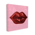 thumbnail image 3 of Stupell Industries Bold Pink & Red Lips Disco Pattern Beauty & Fashion Painting Gallery Wrapped Canvas Print Wall Art, 3 of 5