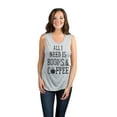 thumbnail image 2 of Books And Coffee Women's Fashion Sleeveless Muscle Workout Yoga Tank Top Sport Grey Small, 2 of 3