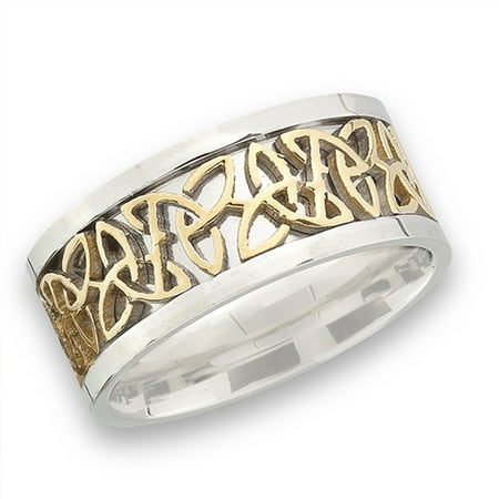 - Gold-Tone Celtic Trinity Knot Wedding Ring ( Sizes 7 8 9 10 11 12 13 14 15 16 17 18 ) New Stainless Steel Band Rings by Sac Silver (Size 8)