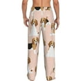 thumbnail image 3 of Junzan Men'S Pajama Pants Beagle Dog On Brown Sleepwear Pants Pj Bottoms Drawstring And Pockets, 3 of 9