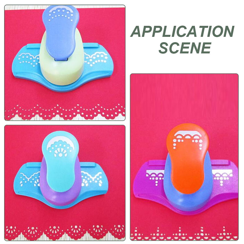 3Pcs 3 Styles Mini Plastic Craft Punch for Scrapbooking & Paper Crafts with Zinc Alloy Findings Paper Shapers Mixed Color 106x75x58mm