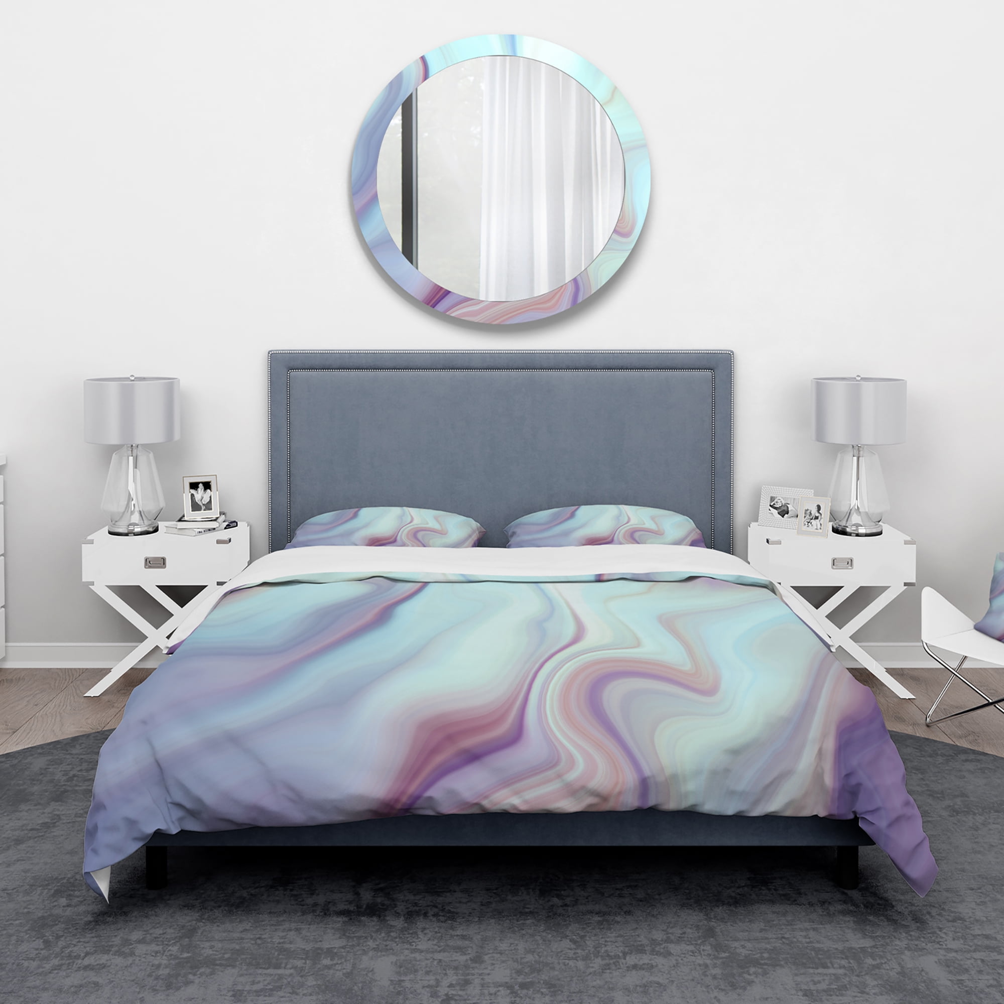 Designart 'Marbled Liquid Agate Colours' Modern & Contemporary Duvet Cover Set