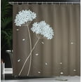 thumbnail image 4 of Ambesonne Brown and Blue Shower Curtain, Falling Leaves, 69"Wx70"L, Pale Seafoam Brown Cream, 4 of 5