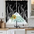 thumbnail image 3 of Swag Valance Curtains for Windows, Black Octopus Coastal Light Filtering Kitchen Curtains with Rod Pocket, Nautical Ocean Modern Abstract Art Window Treatment Valances for Living Room, 36x63 - 2 PCS, 3 of 9