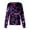 Dark Purple, variant on WTOBBY Women's Halloween Printed Nurse Uniform Top Long Sleeve Single Breasted Style - Perfect for Medical Staff and Halloween Costumes with Comfortable Button Closure,Dark Blue L