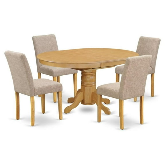 Atlin Designs 5-piece Wood Dining Set in Oak/Light Fawn