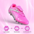 thumbnail image 2 of Vizari Youth Firm Ground Soccer Cleats – Comfortable, Durable Outdoor Soccer Shoes for Boys and Girls, Pink, 13, 2 of 5